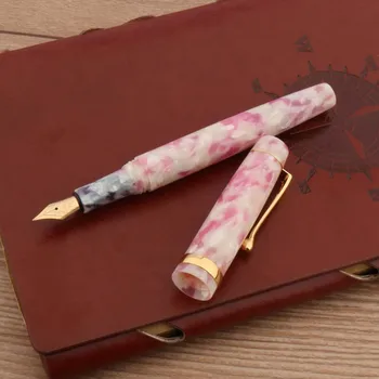 Роскошная брендовая акриловая авторучка 1200 Золотистого цвета, Розовая Сакура, Деловые Офисные школьные принадлежности, Чернильные ручки