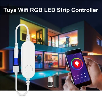 Wifi светодиодный Контроллер 4pin Tuya Smart LED Strip Controller RGB Лампа Лента светодиодный Пульт Дистанционного Управления Для 5050 2835 Strip Light DC 12-24 В