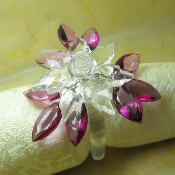 кольцо для салфеток с хрустальным цветком, акриловый декоративный держатель для салфеток,