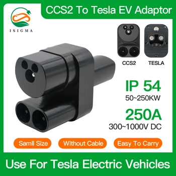 CCS2 к адаптеру Tesla DC EV 250A Быстрая зарядка Разъем адаптера CCS2 Высокоскоростной адаптер для зарядки Isigma