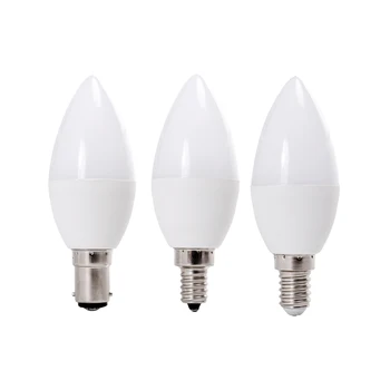 5 Вт Светодиодная Люстра В Форме Свечи E14 E12 B15 Лампа С Регулируемой Яркостью, Покрытая пластиком из алюминия, Заменяет 45 Вт Галогенные Декоративные Лампы 240-220 В