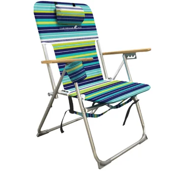Пляжный стул Caribbean Joe с высокой грузоподъемностью, переносной стул в синюю полоску, Уличная мебель, складной стул