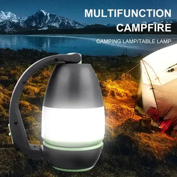 Светодиодный Многофункциональный фонарь для кемпинга, зарядка через USB, уличный походный фонарь для кемпинга, 3-в-1, перезаряжаемый аварийный фонарь для палатки