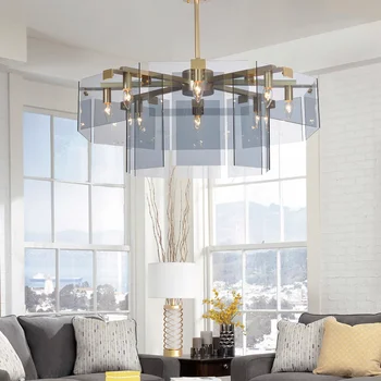 Новая светлая роскошная дизайнерская круглая люстра из высококачественного стекла для гостиной, столовой, спальни