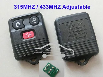 Дистанционный ключ 3 Кнопки для дистанционного управления Ford с электроникой и аккумулятором с регулируемой частотой 433 МГц и 315 МГц