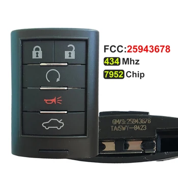 CN030012 5 Кнопок Оригинальный Смарт-Брелок для Cadillac с Дистанционным Управлением без Ключа 434 МГц 7952chip FCCID 25943678