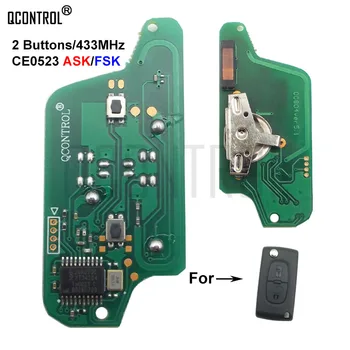 Плата Дистанционного ключа управления автомобилем QCONTROL для Сигнализации CITROEN C2 C3 C4 C5 Picasso Berlingo (CE0523 ASK/FSK) 2 Кнопки