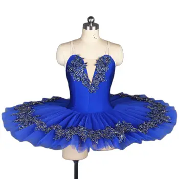 BLL107 Лиф-пачка из спандекса королевского синего цвета, предпрофессиональная балетная пачка для соревнований или выступлений в танцевальных костюмах