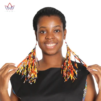 Горячая распродажа, африканские модные серьги с кисточками, серьги ручной работы в стиле бохо, традиционные красочные серьги, ювелирные изделия WYB129