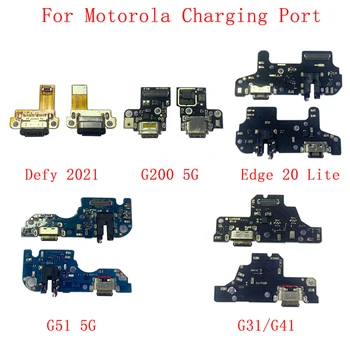 USB Разъем для зарядки, портовая плата, гибкий кабель Для Motorola Moto Defy 2021 G200 Edge 20 Lite, запчасти для ремонта G51 G31 G41