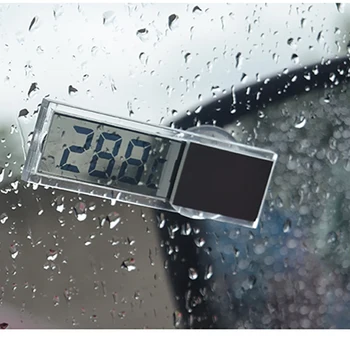 Электронный термометр на присоске с ЖК-дисплеем Для измерения температуры автомобиля -20 ~ 100C Измеритель температуры Метеостанции C/F Изменение