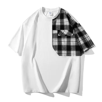 Летняя контрастная футболка с коротким рукавом от бренда Tide, универсальный повседневный мужской свободный трендовый красивый пуловер
