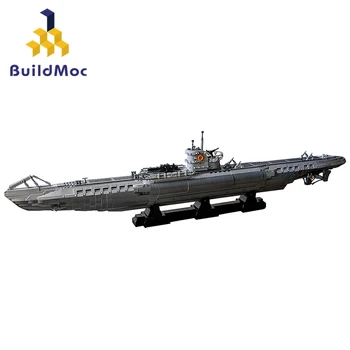 BuildMoc U-Boat Тип VIIC Военный Корабль Подводная лодка Строительный Блок Набор Второй мировой войны Лодка Кирпичная Игровая Игрушка Детский День Рождения Рождественский Подарок