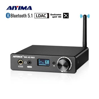 AIYIMA Audio A5 Max Mini DAC Усилитель для наушников ES9038K2M Декодер Bluetooth 5.1 Поддержка APTX-LDAC DSD256 PCM384 С дистанционным управлением