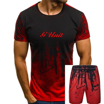 Рубашка G Unit Американская хип-хоп группа 50 Cent Records Черная уличная рубашка Harajuku Мужская футболка S 2Xl