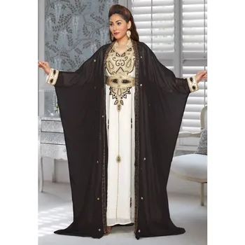 Черное Африканское Дубайское платье с вышивкой Абайя, Марокко, Кафтан Джалабия, Кафтан Фараша, Модные тенденции