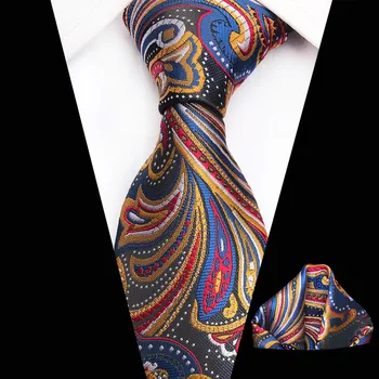 Новый цветочный галстук, классические костюмы, галстуки с цветочным принтом, gravatas, жаккардовые свадебные повседневные мужские галстуки, галстуки для мужчин с носовым платком