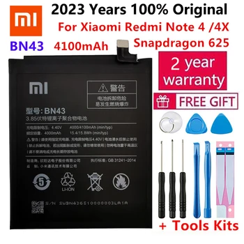 2023 100% Оригинальный Настоящий Аккумулятор 4100 мАч BN43 Для Xiaomi Redmi Note 4X Snapdragon 625/Note 4 global Snapdragon 625