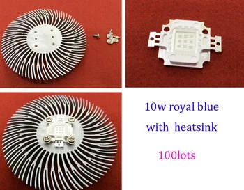 100 шт./лот 10 Вт Королевский синий 445-450нм светодиодный COB Bridgelux светодиодный излучатель диоды с 10 Вт светодиодный радиатор для Diy