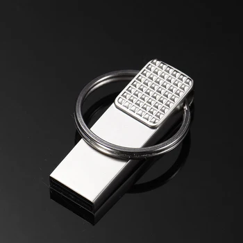 Бесплатный Брелок для ключей USB Флэш-накопитель 128 ГБ 1 ШТ Бесплатный Пользовательский Логотип Флеш-накопитель 64 ГБ Мини-Металлическая Карта Памяти Креативные Подарки Флешка 32 ГБ