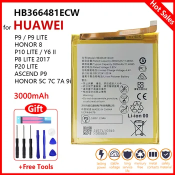 Оригинальный Аккумулятор для телефона HB366481ECW Для Huawei P9/P9 lite Honor 8 5C 7c 7a 9i P10 Lite Y6 II P8 lite 2017 P20 lite Ascend P9