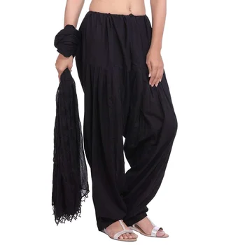 Женские брюки Patiala Salwar и Duppata из чистого хлопка, европейские и американские модные тенденции