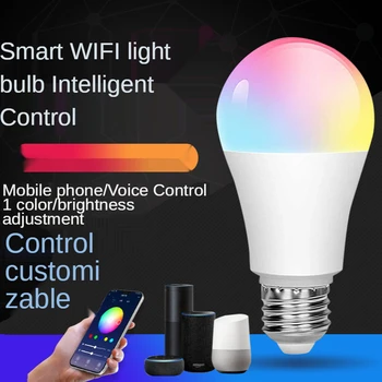 WiFi Умная лампа Светодиодная лампа RGB С красочным Затемнением Украшение комнаты Полная платформа Bluetooth Умный Динамик Голосовое управление