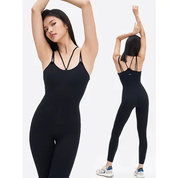 Gymdolphins, Модная одежда для йоги и фитнеса, облегающий комбинезон-слинг для женщин, летняя однотонная тонкая дышащая спортивная одежда