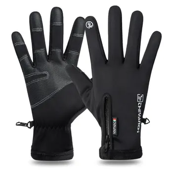 Водонепроницаемые перчатки для верховой езды, зимние теплые перчатки с сенсорным экраном, ветрозащитные мотоциклетные перчатки для занятий спортом на открытом воздухе, велосипедные нейлоновые