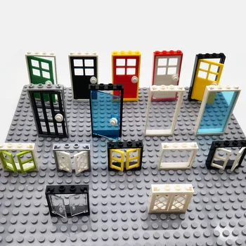 MOC Bricks Дом, двери, окна, запчасти, Городские друзья, строительные блоки, совместимые со всеми брендами, сборные игрушки для мальчиков, Детский блок