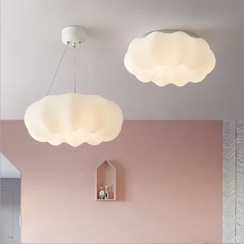 Детский потолочный светильник Cloud для спальни, детской комнаты, кавайный декор для детской комнаты, освещение AC110-220V, белая люстра для мальчиков и девочек