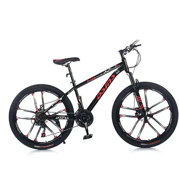 26-дюймовый велосипед для бега по пересеченной местности Горный велосипед с рамой из высокоуглеродистой стали, амортизирующей передней вилкой и двойным дисковым тормозом