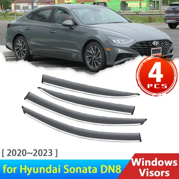 4x Лобовое Стекло для Hyundai Sonata DN8 N Line VIII 2020 ~ 2023 Аксессуары Для Боковых Стекол Автомобиля, Козырьки, Дефлекторы, Защита От Дождя, Для Бровей, для Автомобиля
