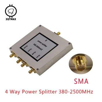 ZQTMAX 4 Way SMA Power Splitter женский разделитель 380 МГц ~ 2500 МГц для портативной рации и маршрутизатора, CDMA GSM DCS PCS Усилитель сигнала