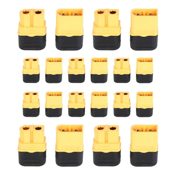 10 Пар/лот XT60 (10 женских и 10 мужских) Золотая пуля с крышками, клеммы, разъемы для радиоуправляемого аккумулятора, Аксессуары для двигателя