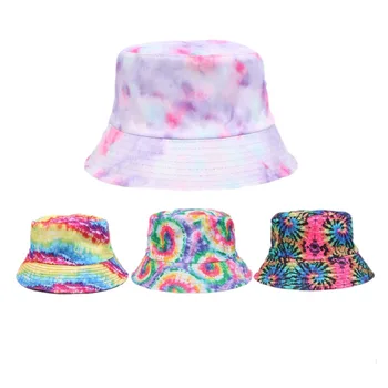 Разноцветная рыбацкая шляпа с 3D-печатью, окрашенная в галстук, кепки-ведра для мужчин и женщин, летняя защита от солнца на открытом воздухе, мужские рыболовные шляпы