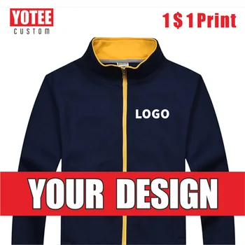 YOTEE осенне-зимняя повседневная высококачественная куртка на молнии со стоячим воротником и логотипом группы, мужская и женская куртка на заказ