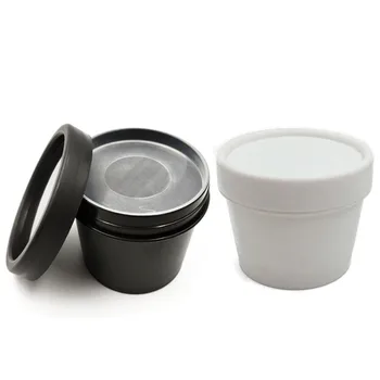 3шт 100 г Белая/черная/прозрачная банка для косметических Масок Коробка для крема Пластиковый горшок в форме бочонка Набор контейнеров