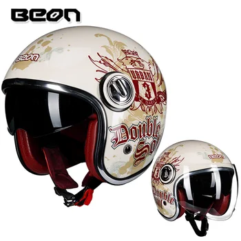 Модный Ретро-шлем с открытым лицом 3/4, Мотоциклетный шлем с открытым лицом, Винтажный мотоциклетный Casco Capacete, Скутер