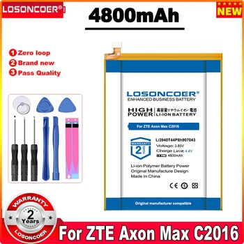 LOSONCOER 4800 мАч Li3940T44P8h907043 Аккумулятор Для ZTE Axon Max C2016, Axon Max C2016 С двумя SIM-картами