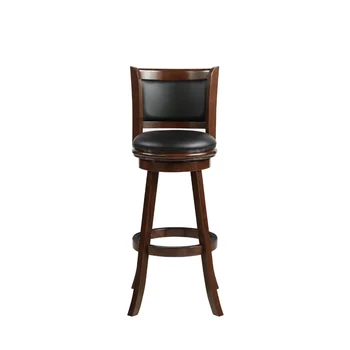 Boraam Augusta 34 дюйма. Вращающийся деревянный барный стул, обеденный стул с отделкой 