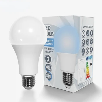 5 Вт 7 Вт 9 Вт 12 Вт 15 Вт Светодиодная лампа E27 Экономичные светодиодные лампы для дома Холодного белого цвета (100ШТ)
