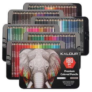 Профессиональный набор уникальных цветных Карандашей 180 цветов, Металлическая коробка на масляной основе, Цветные Карандаши для школьного рисования, Принадлежности для рисования эскизов