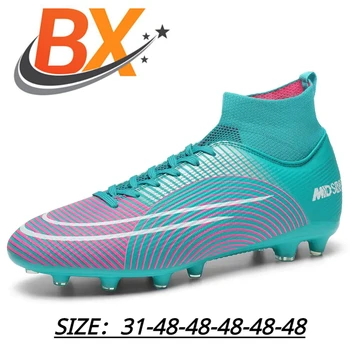 BX фирменная новинка; молодежная детская футбольная обувь с длинными шипами; сломанные шипы; футбольная обувь для взрослых; разноцветные дополнительные размеры 31-48