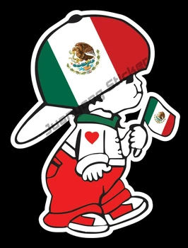 Мексиканский Мальчик Наклейка Флаг Мексики Наклейка На Окно Автомобиля Виниловая Наклейка Monito Mexicano Автомобильные Наклейки Забавная Водонепроницаемая Наклейка Наклейка Для Укладки