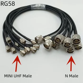 50-3 RG58 Кабель N Штекер-мини UHF штекерный разъем RF Коаксиальная перемычка с косичкой Для радиоантенны