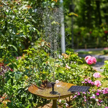 Комплект солнечного водяного насоса PALONE DIY с 6 насадками, Уличный фонтан для купания птиц, прудов, сада и аквариума.