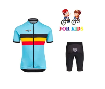 Детская Майка для велоспорта СБОРНОЙ Бельгии 2023, Велосипедная одежда с коротким рукавом и шорты Ropa Ciclismo