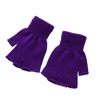 1 Пара перчаток на полпальца, ветрозащитные однотонные перчатки для защиты рук, зимние уличные перчатки, зимние перчатки для верховой езды