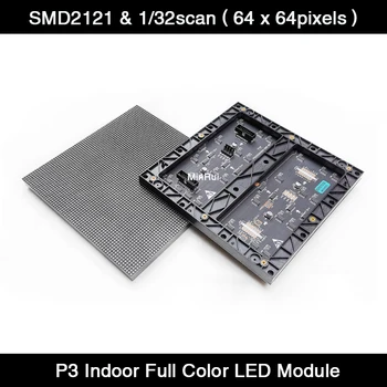 P3 HD Крытый Полноцветный SMD RGB светодиодный Видеосигнал 192x192 мм Матричный светодиодный Дисплейный Модуль 64x64 Пикселей с высоким Разрешением 1/32 Сканирования Hub75